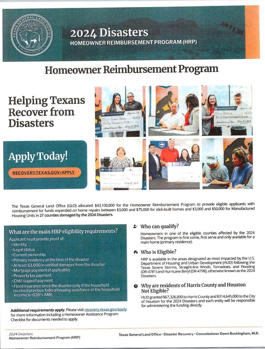 Homeowner Reimbursement Program